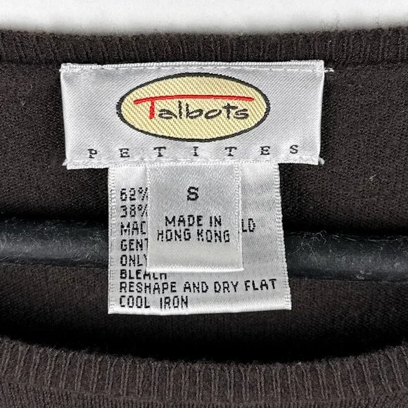 Talbots Brown Lightweight Scoop Neck Sweater Rayon Nylon Size Small Petite SP - Picture 5 of 10